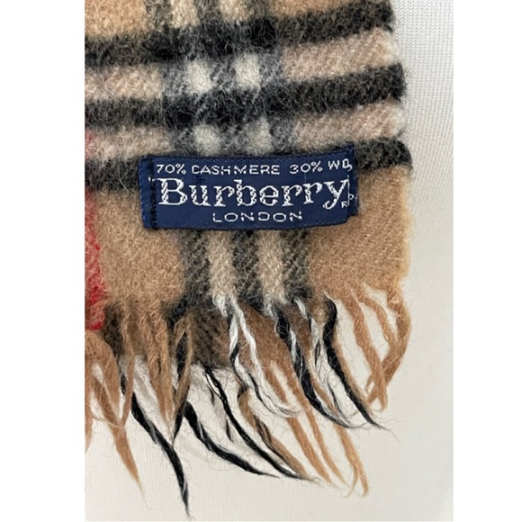 ✨Authentic Vintage Classic Plaid Burberrys Cashmere Wool Mini Scarf - Picture 2 of 9